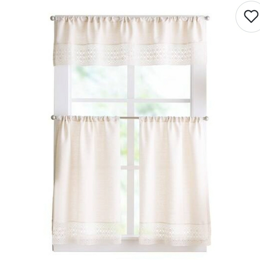 Elegant Cream Lace Window Curtains